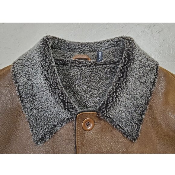 Reilly Olmes Collection Brown Shearling Leather Coat | Made in Turkey | M - Picture 7 of 12